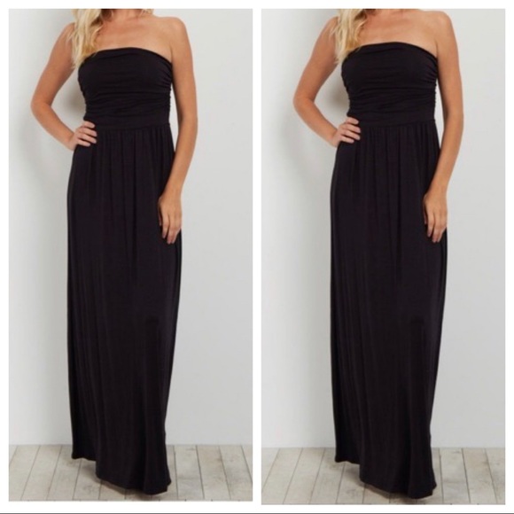 ✨RESTOCKED✨Black side pocket maxi tube dress - Picture 2 of 8